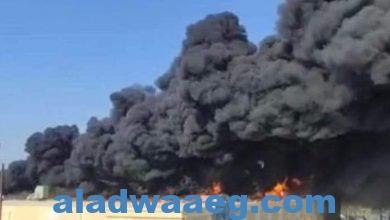 صورة حالات إختناق لعمال من آثر حريق مصنع فرز عنب بالصحراوي