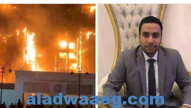 صورة النيابة العامة عن حريق مديرية أمن الإسماعيلية: احتراق المبنى بالكامل