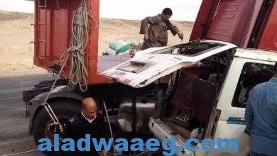صورة محافظ المنيا ونائبه يطمئنا على مصابي حادث تصادم سيارتين على الطريق الصحراوى