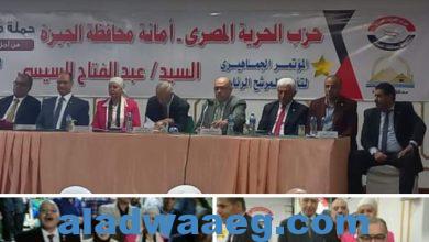 صورة الحرية المصرى ينظم مؤتمرا جماهيريا حاشدا بالجيزة لدعم الرئيس السيسي