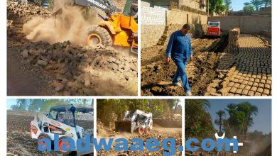 صورة بالصور..إزالة 5 حالات تصنيع طوب لبن على أراضي زراعية بمدينة الزينية شمال الأقصر