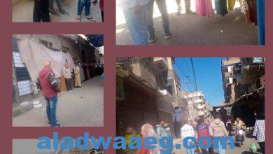 صورة حملة مكبرة لرفع الاشغالات بحي وسط المدينة تحرير ١٥ محضر اشغال بشوارع الحى