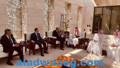 صورة شكرى يعقد اجتماعاً ثنائياً مع أخيه رئيس مجلس الوزراء وزير خارجية دولة قطر